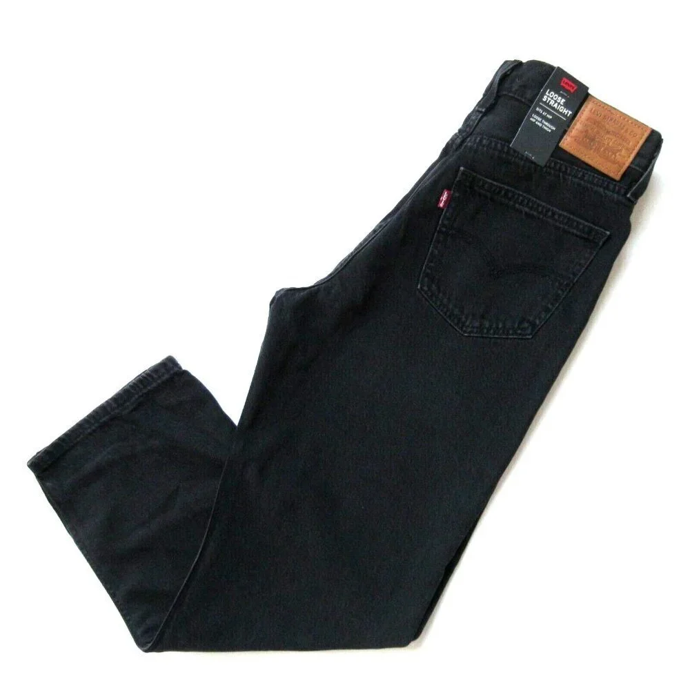 NWT Levi's Loose Straight in Black Soul Tencel Cotton Jeans 27 x 28 $108